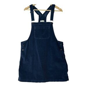 American Eagle Navy Corduroy Overall Mini Dress Women's Size Large